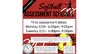 Softball Assessment Schedule